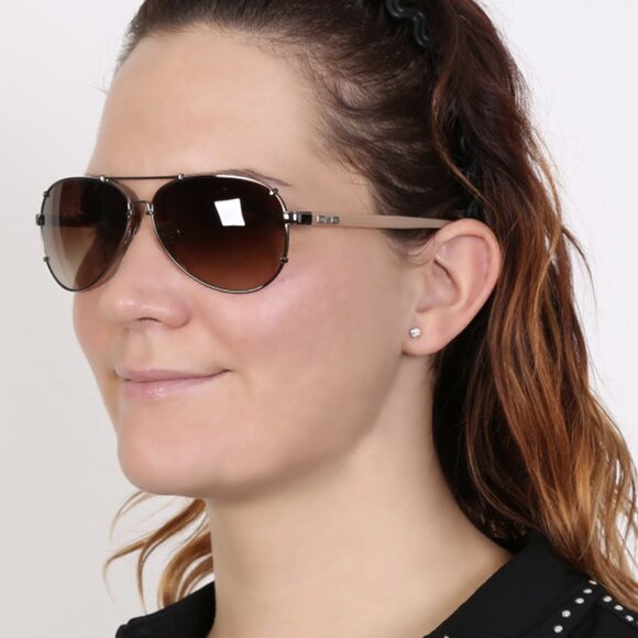 Dolce And Gabbana Pilot Aviator Beige Sunglasses Women's Fit 6047 w/Box & Bag - Picture 8 of 15